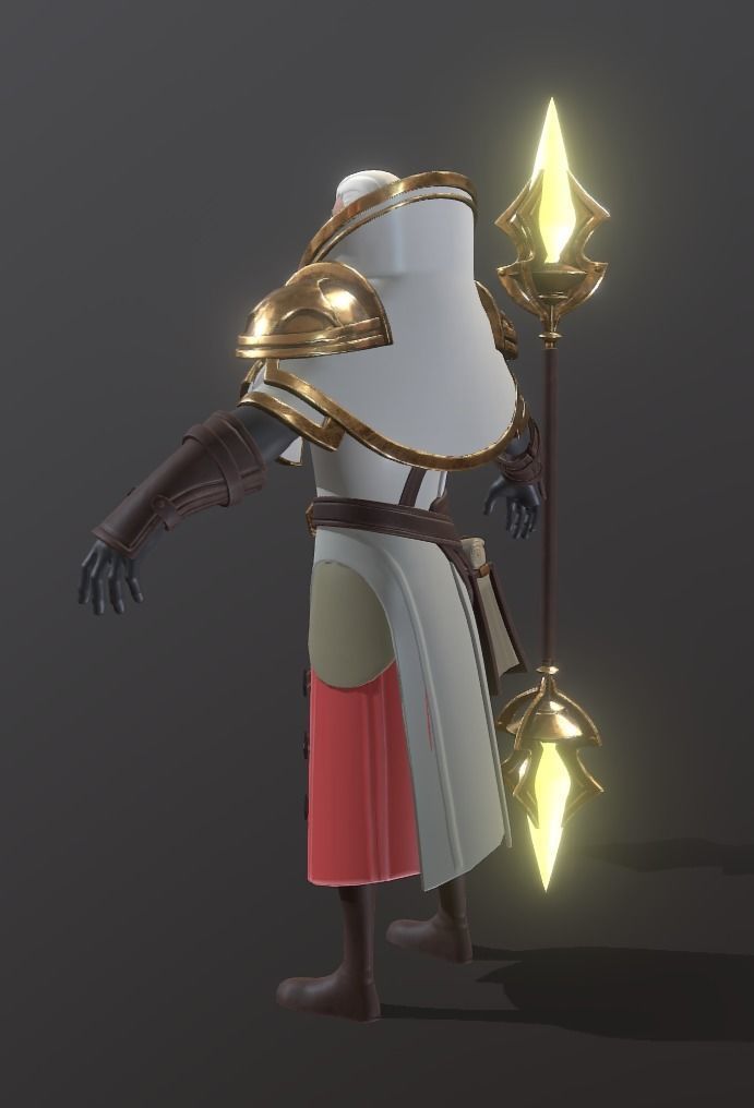 Old Wizard Low-poly 3D model_9