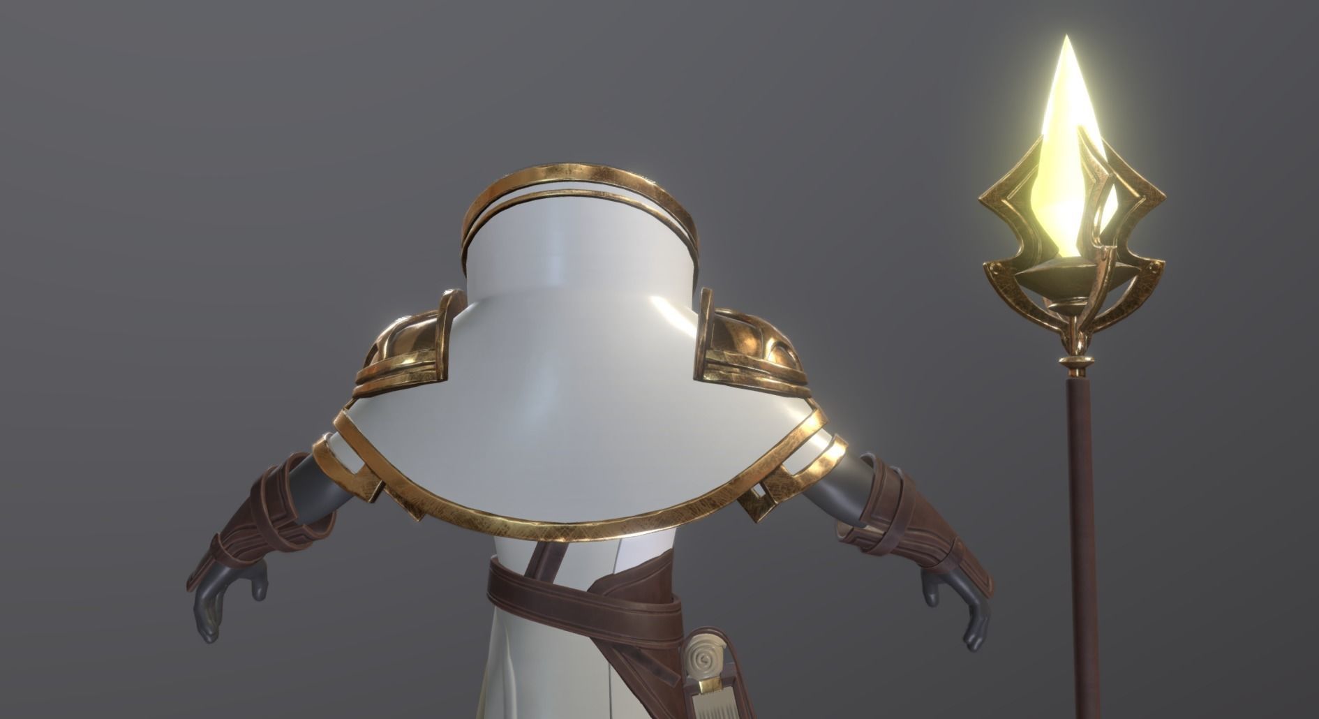 Old Wizard Low-poly 3D model_3