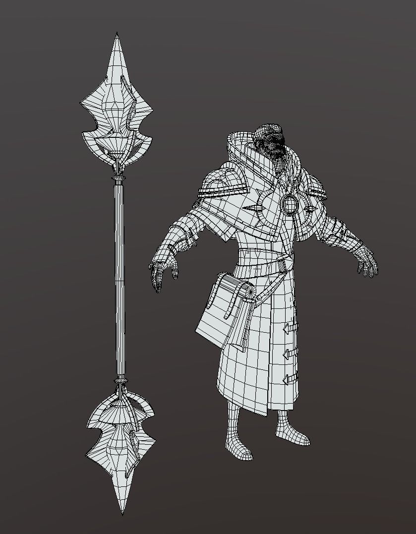 Old Wizard Low-poly 3D model_11