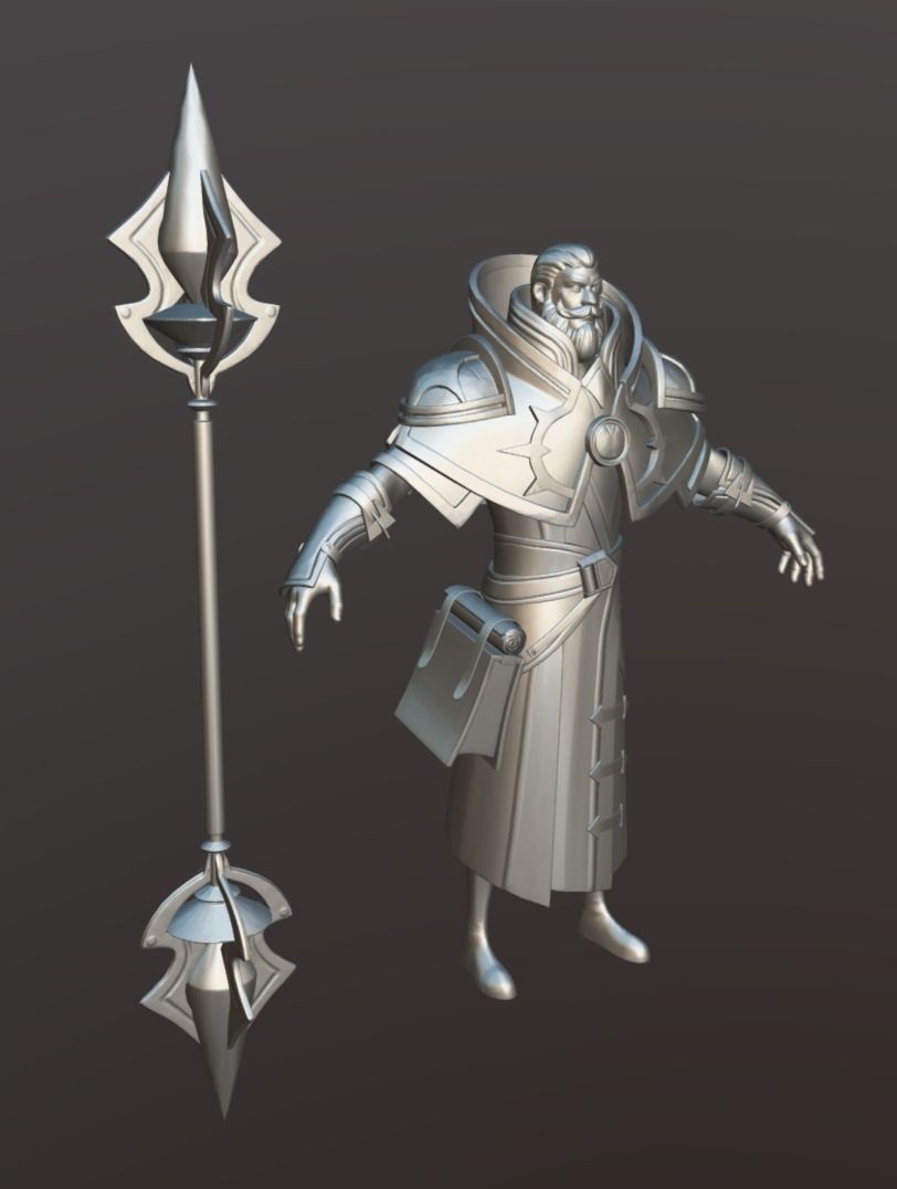 Old Wizard Low-poly 3D model_15