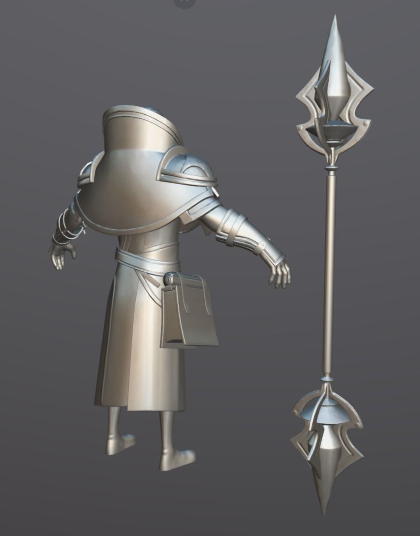 Old Wizard Low-poly 3D model_16