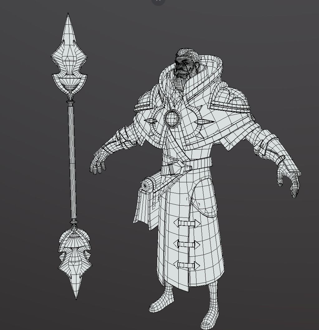 Old Wizard Low-poly 3D model_10