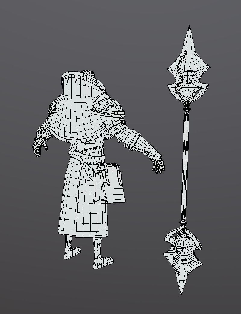 Old Wizard Low-poly 3D model_12