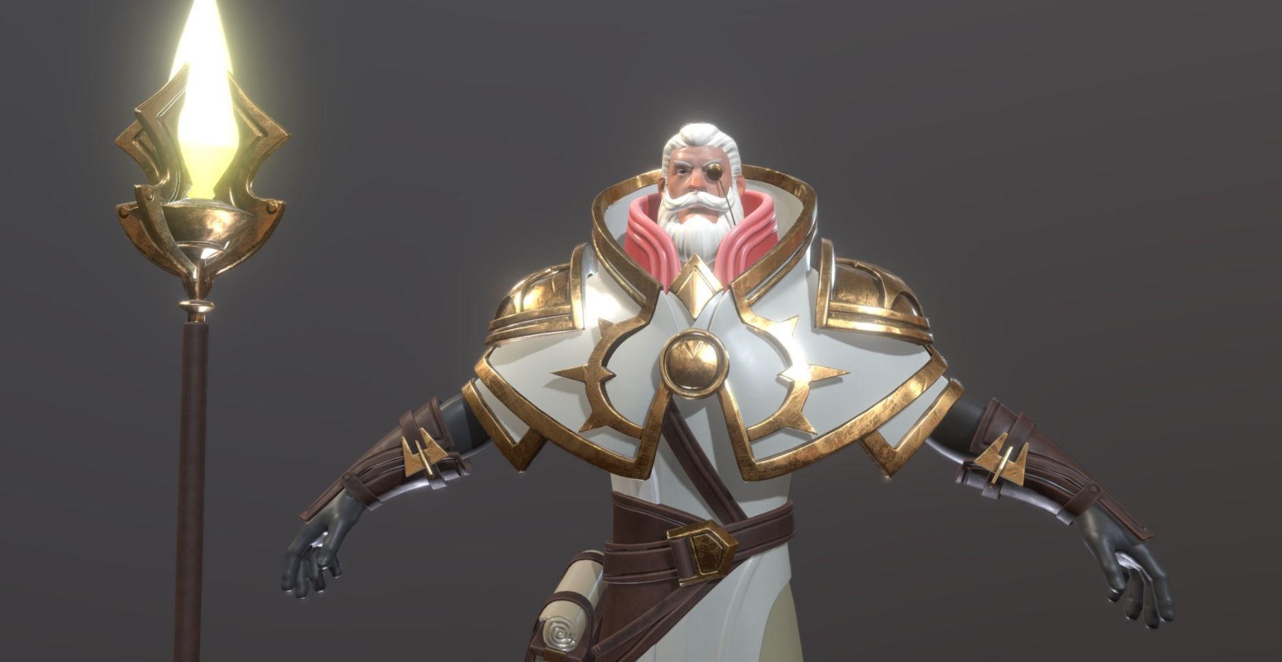 Old Wizard Low-poly 3D model_1