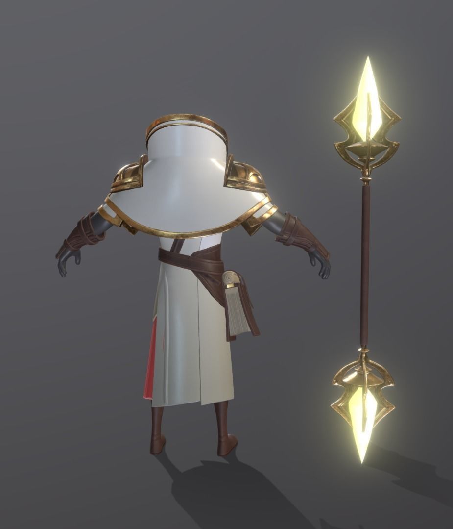 Old Wizard Low-poly 3D model_8