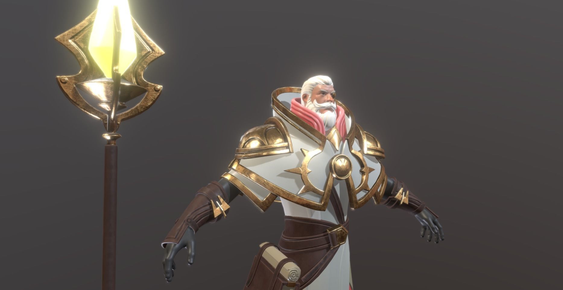 Old Wizard Low-poly 3D model_2