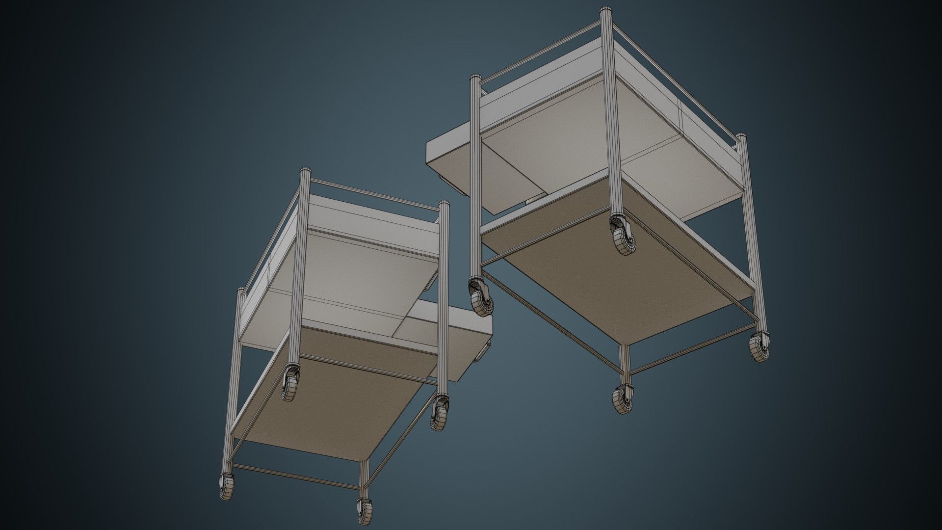 Medical Supply Cart 4B Low-poly 3D model_9