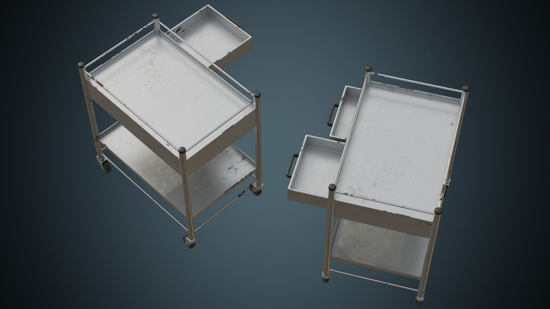 Medical Supply Cart 4B Low-poly 3D model_1