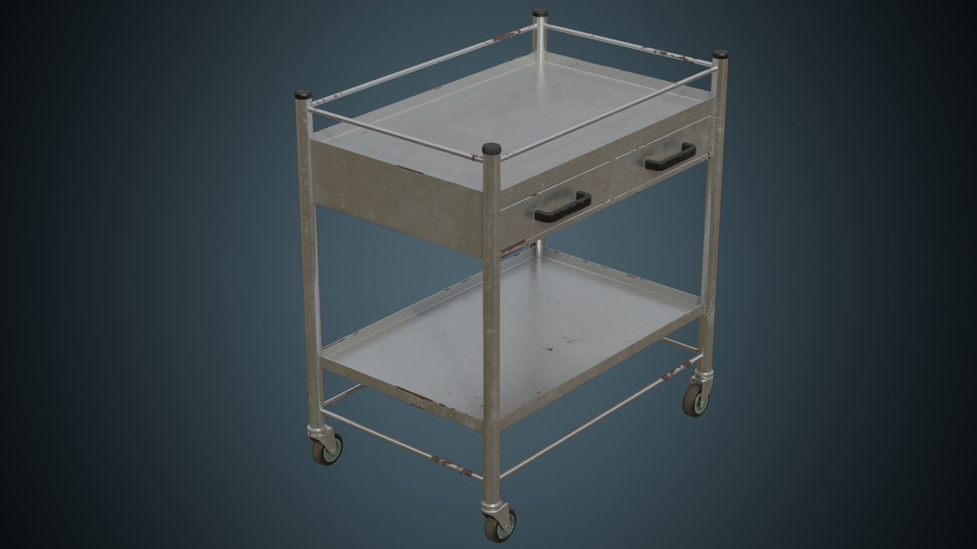 Medical Supply Cart 4B Low-poly 3D model_3