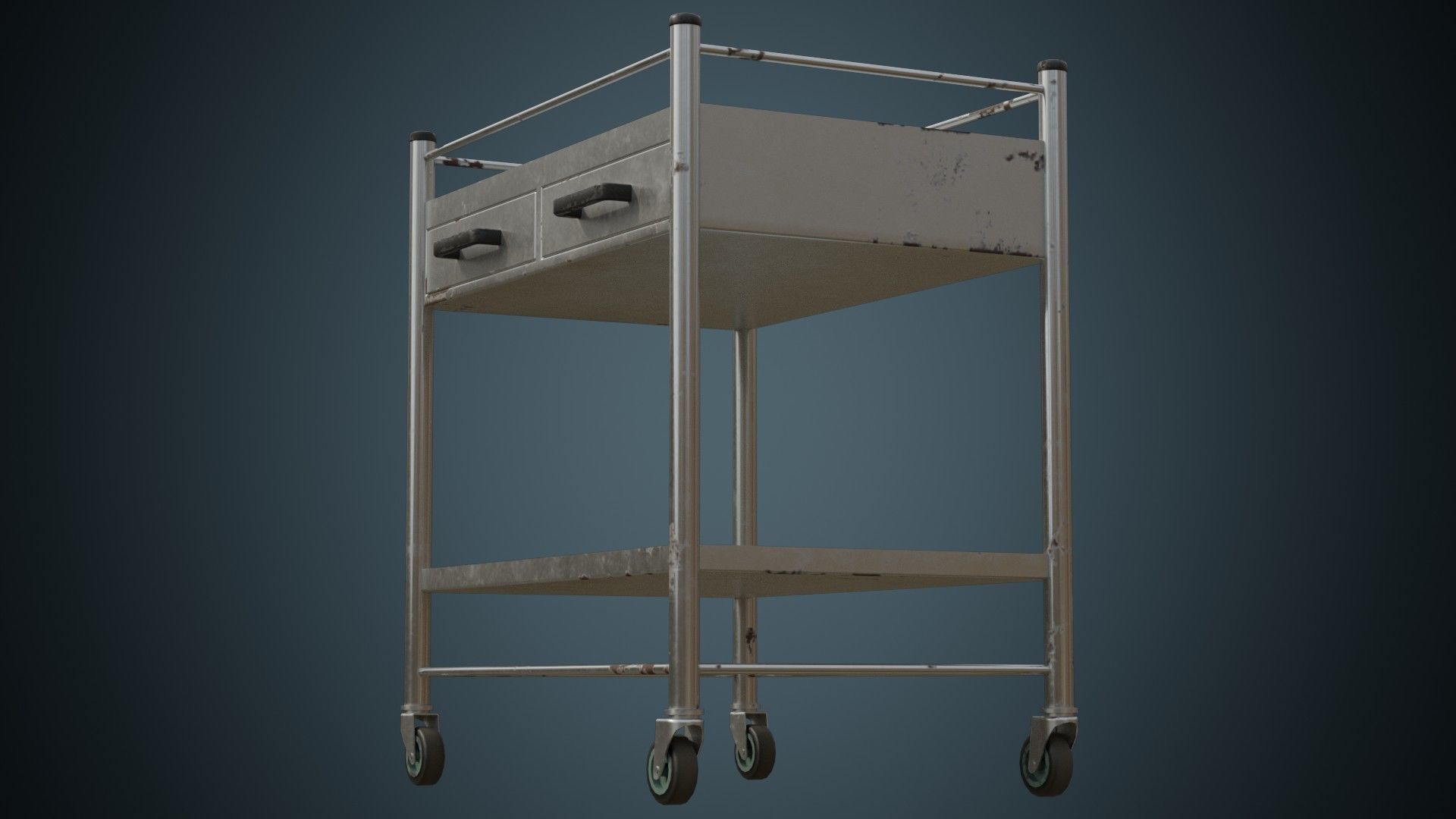 Medical Supply Cart 4B Low-poly 3D model_6