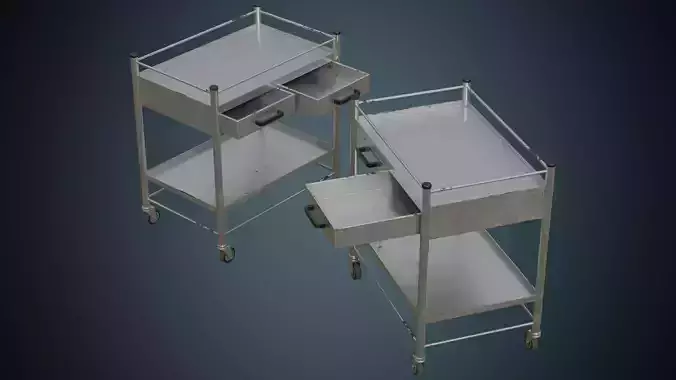 Medical Supply Cart 4B Low-poly 3D model