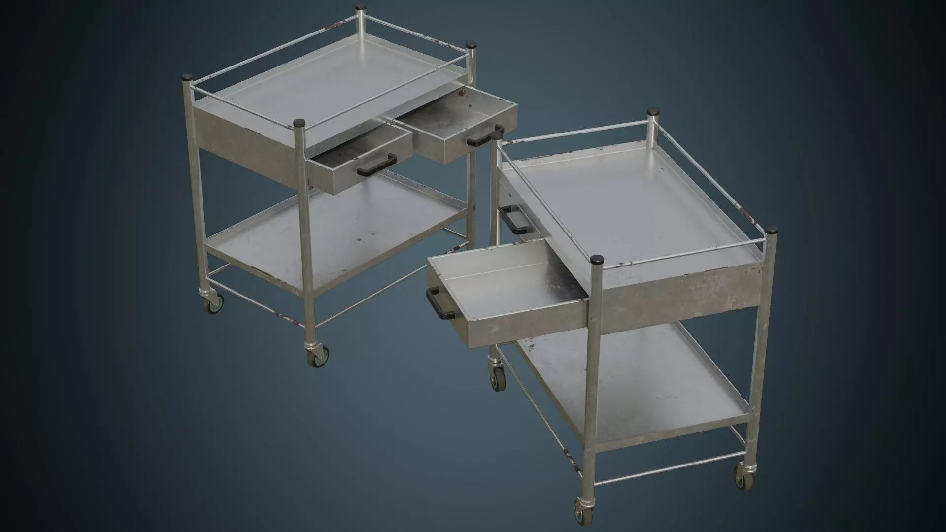 Medical Supply Cart 4B Low-poly 3D model_0