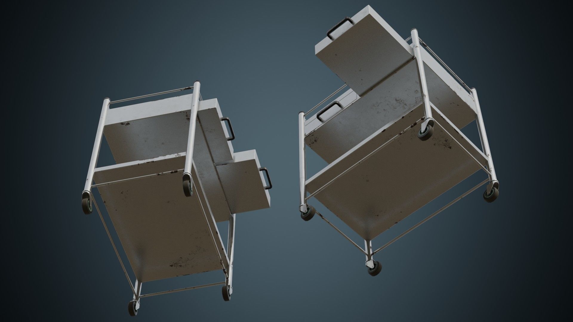 Medical Supply Cart 4B Low-poly 3D model_2