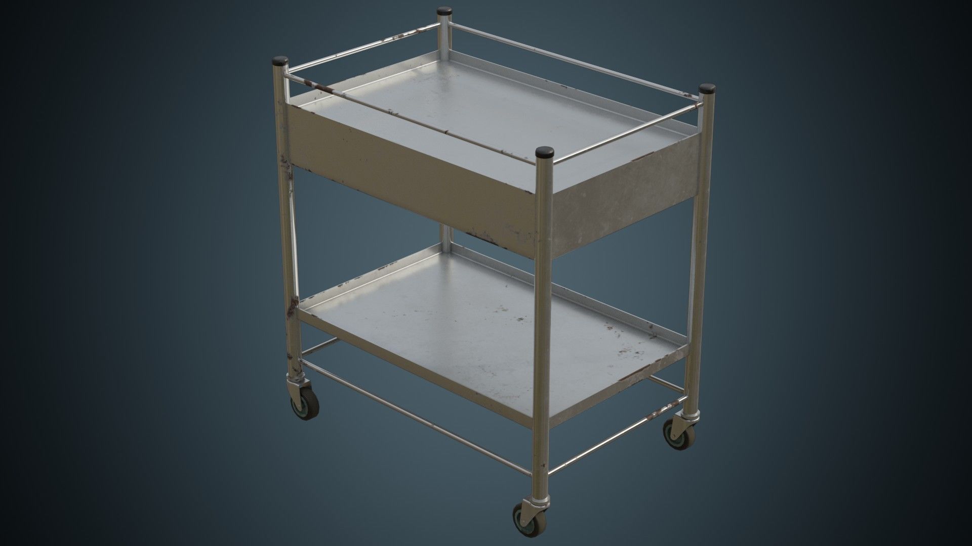 Medical Supply Cart 4B Low-poly 3D model_4