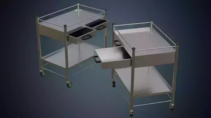Medical Supply Cart 4 Basic Low-poly 3D model