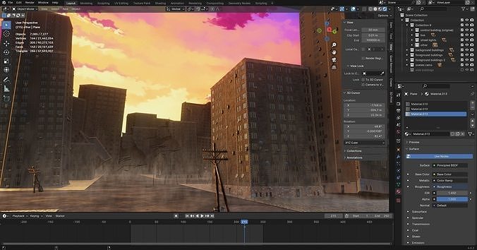 destroyed city 3D model 5