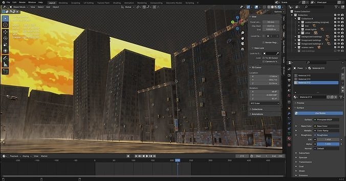 destroyed city 3D model 6