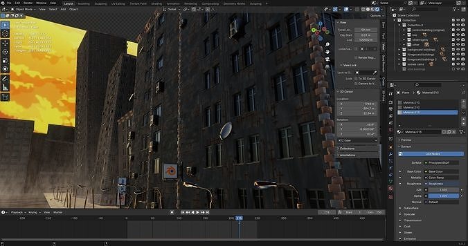 destroyed city 3D model 7