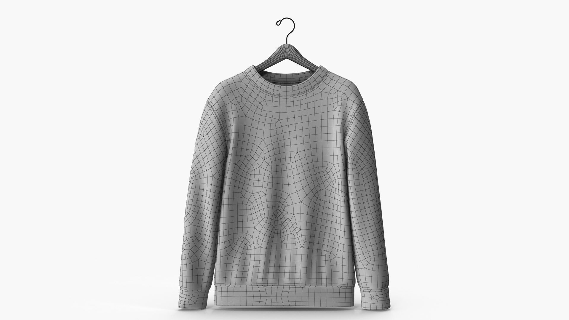 Men Sweatshirt in Hanger Low-poly 3D model_2