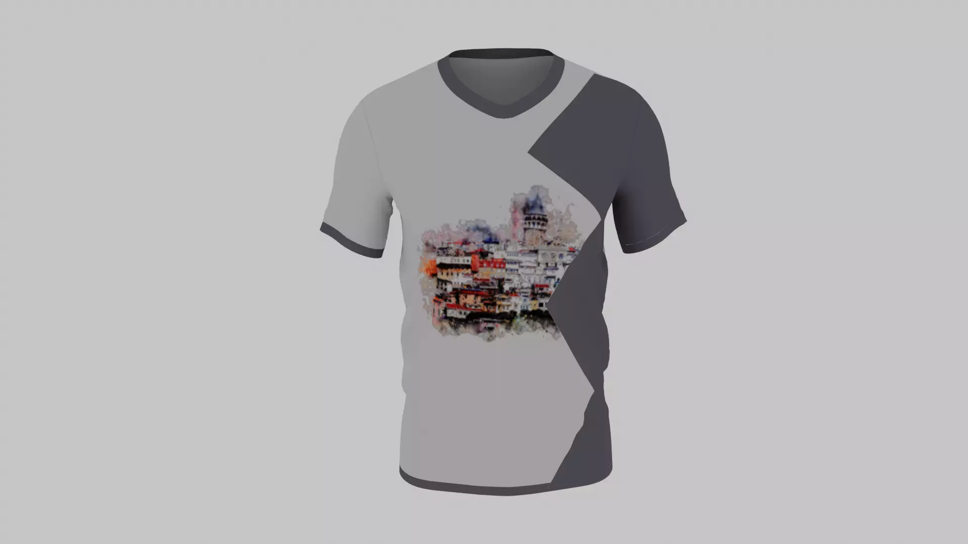 Male T-Shirt Low-poly 3D model_0