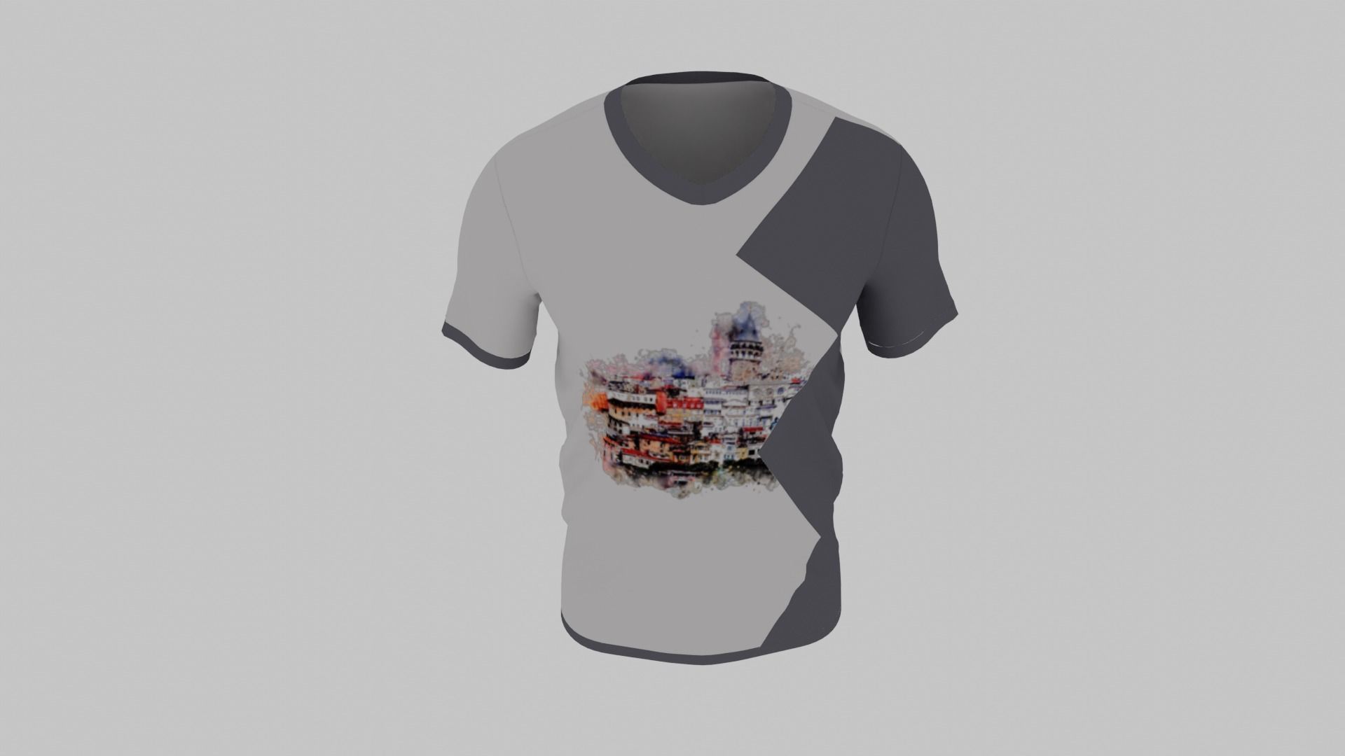Male T-Shirt Low-poly 3D model_3