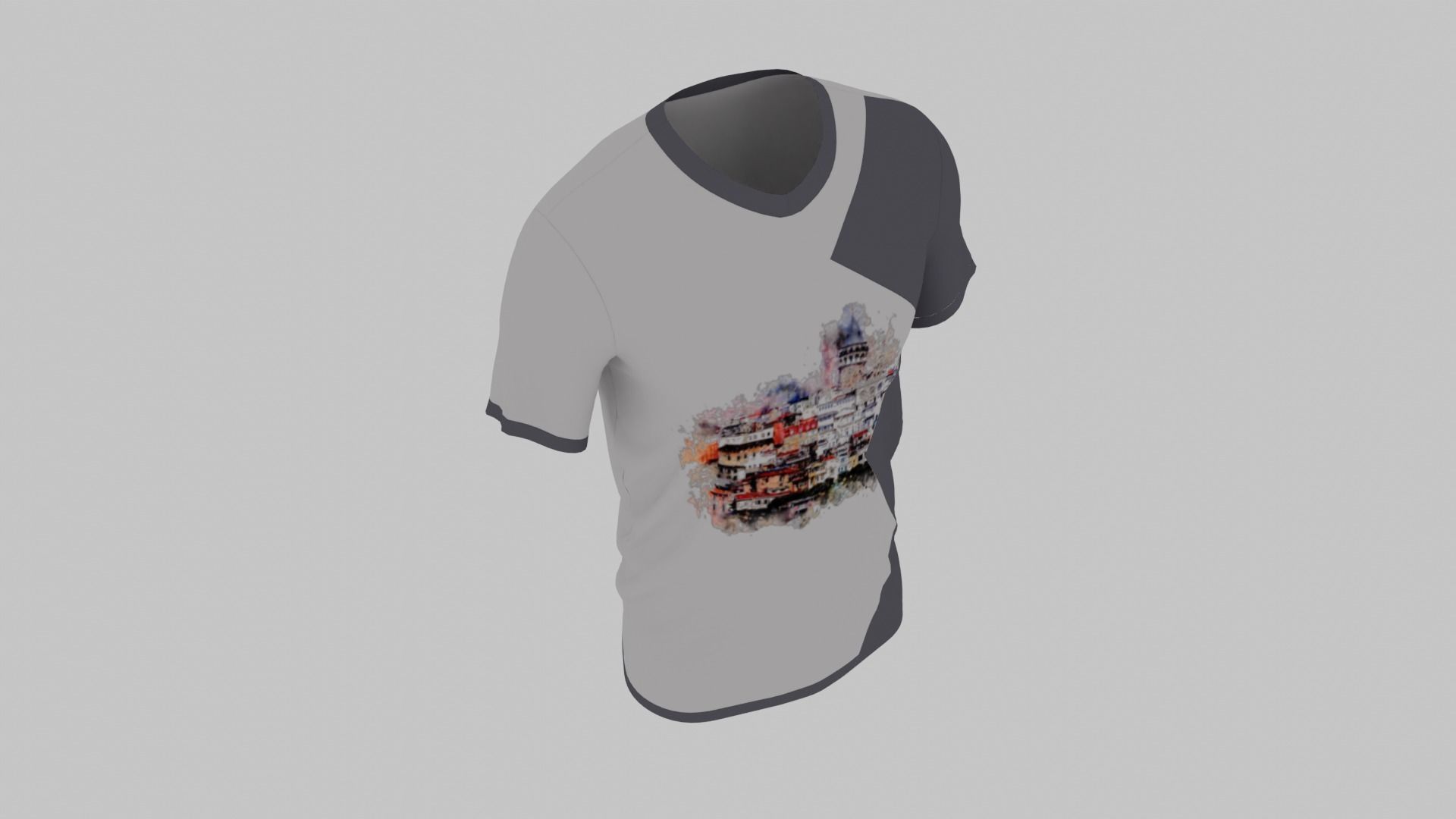 Male T-Shirt Low-poly 3D model_4