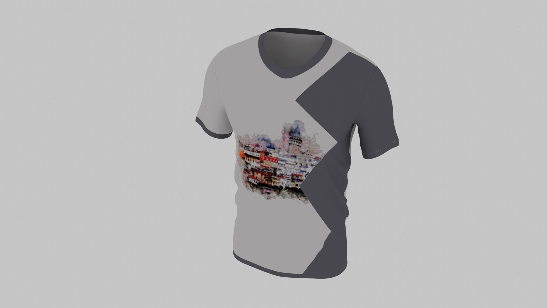Male T-Shirt Low-poly 3D model_5