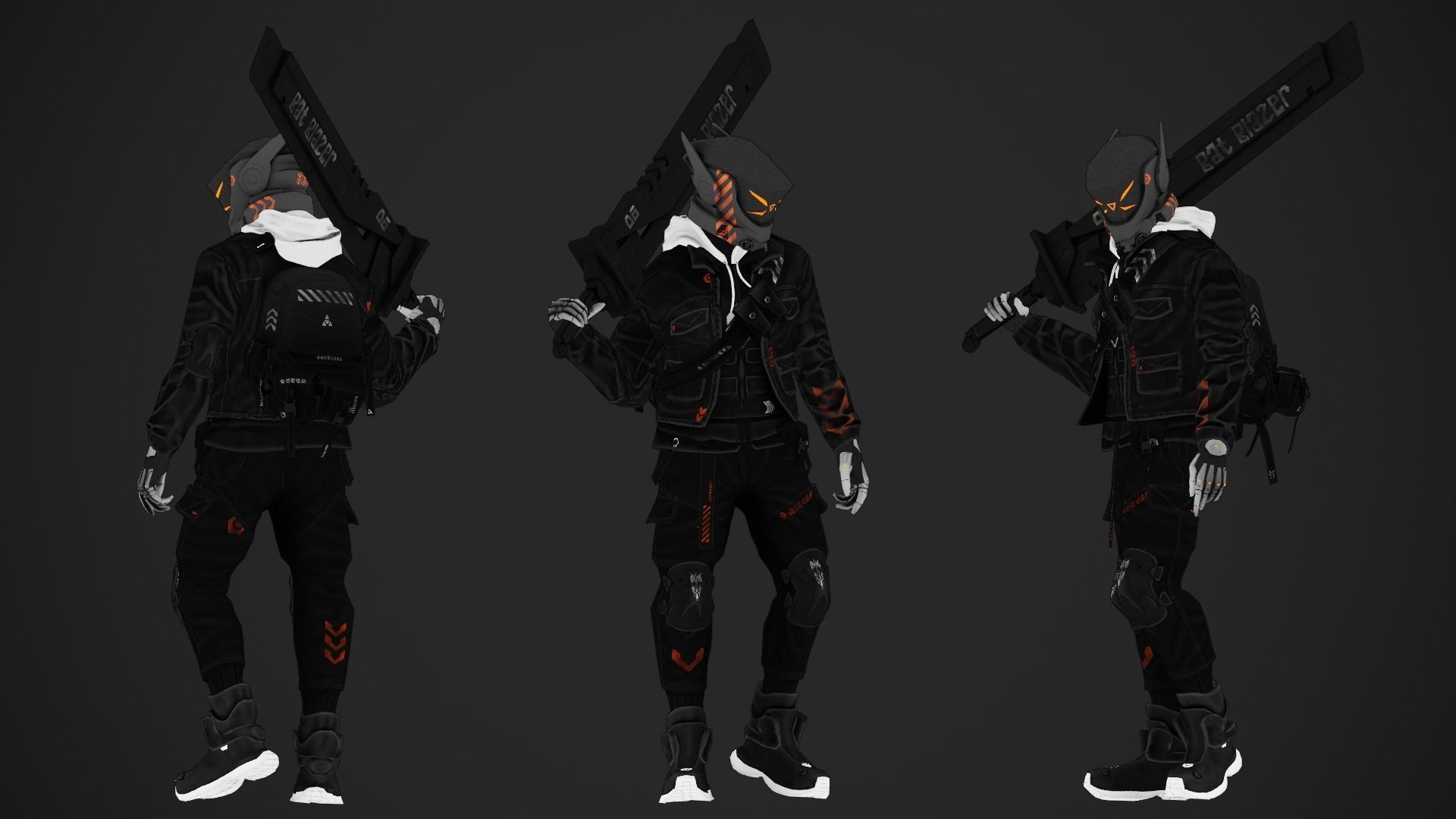 Cyberpunk Borz Robot Low-poly 3D model_10