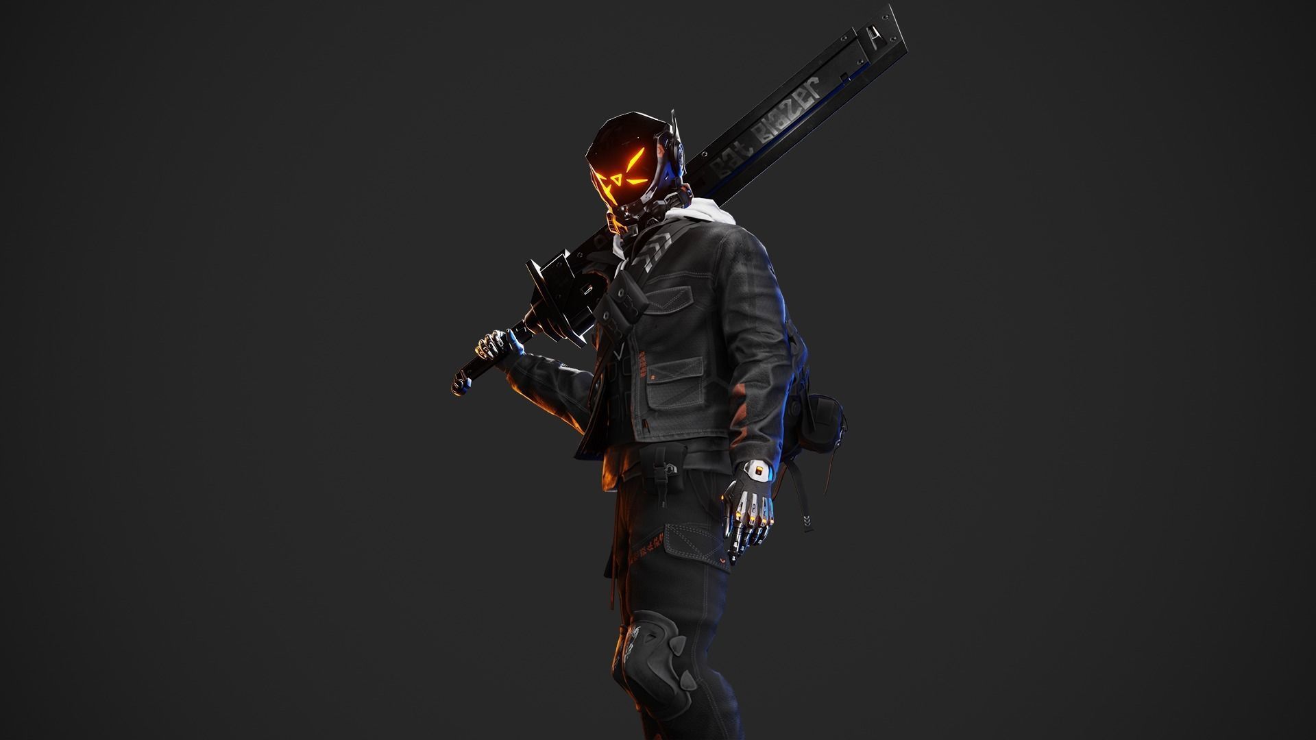 Cyberpunk Borz Robot Low-poly 3D model_6