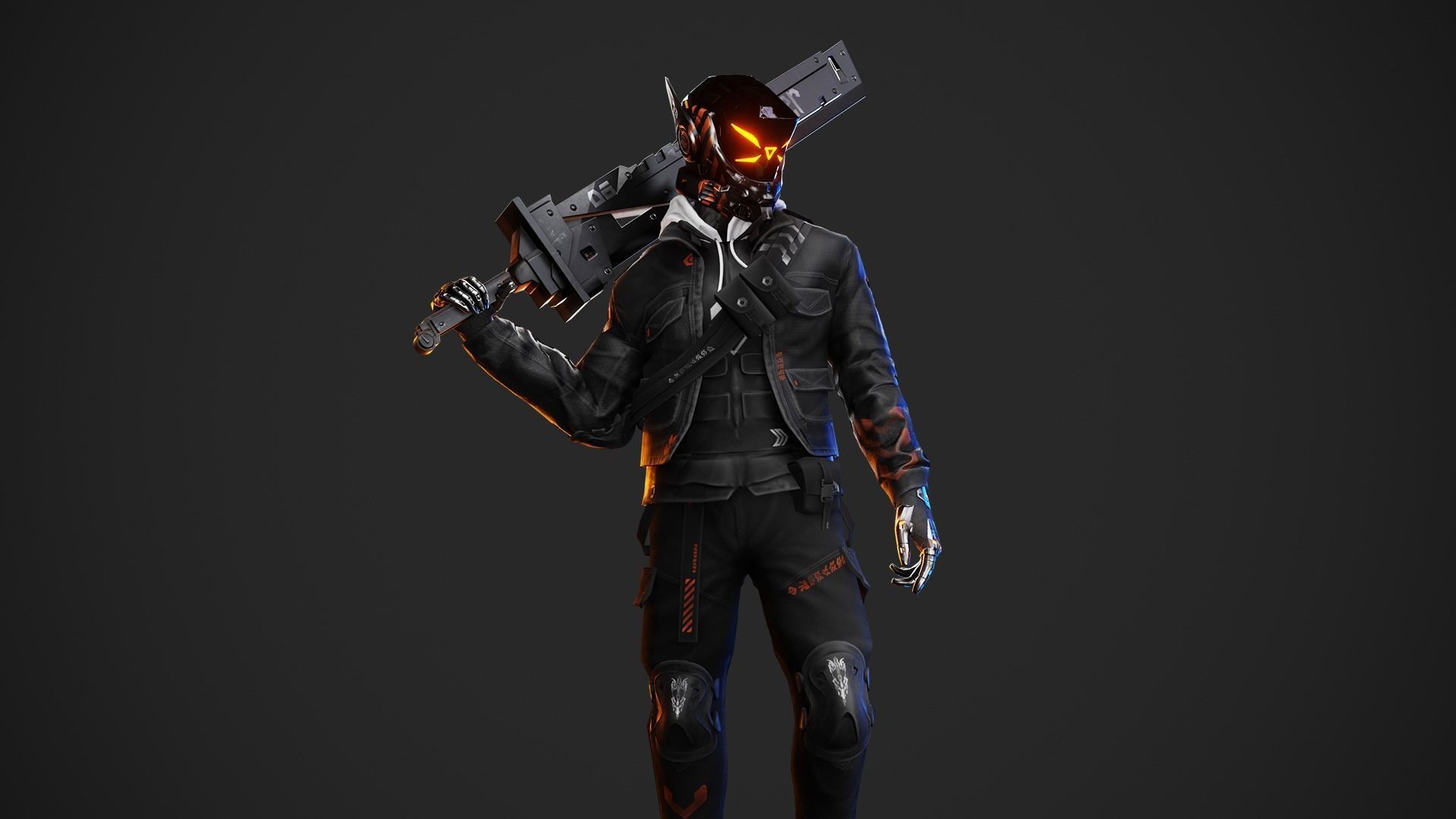 Cyberpunk Borz Robot Low-poly 3D model_1