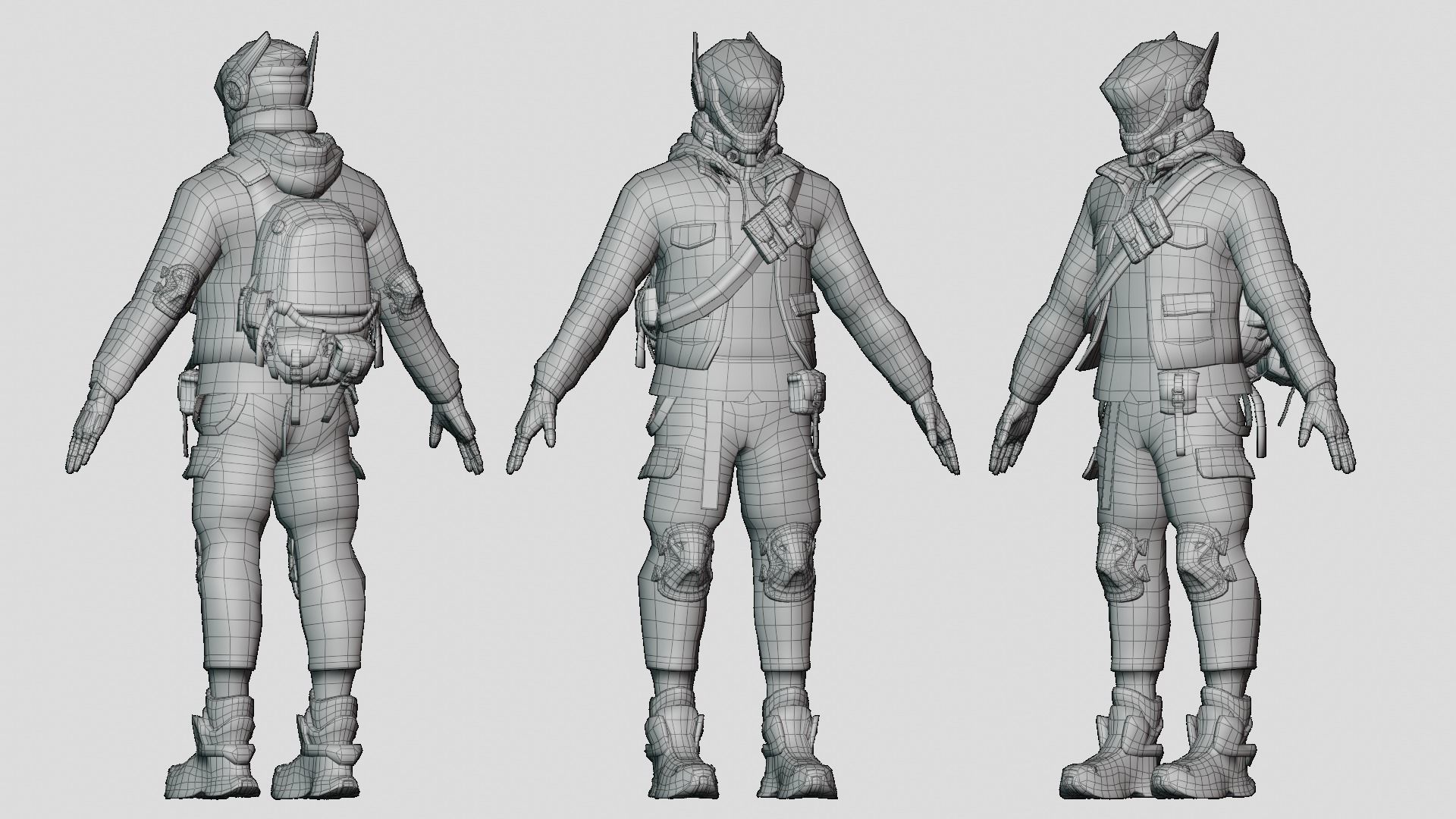 Cyberpunk Borz Robot Low-poly 3D model_12