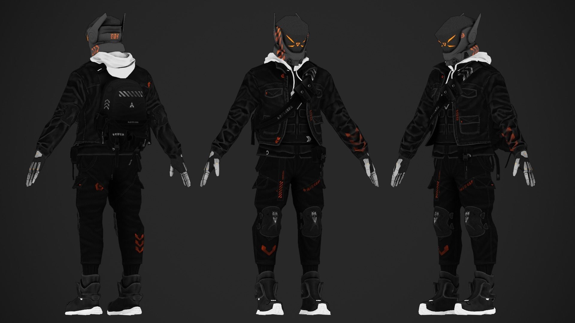 Cyberpunk Borz Robot Low-poly 3D model_11