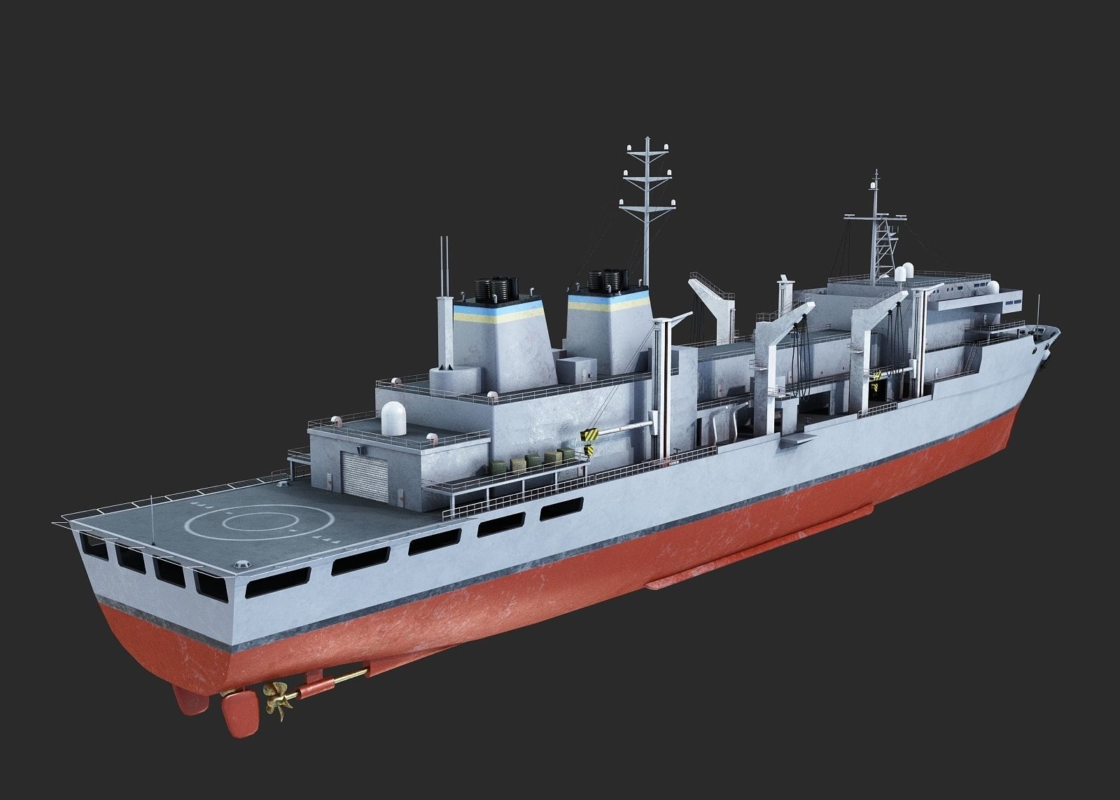 US Navy Supply-class fast combat support USS Low-poly 3D model_14