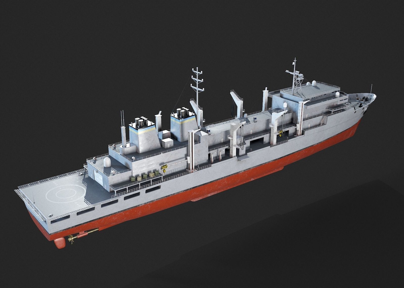 US Navy Supply-class fast combat support USS Low-poly 3D model_7
