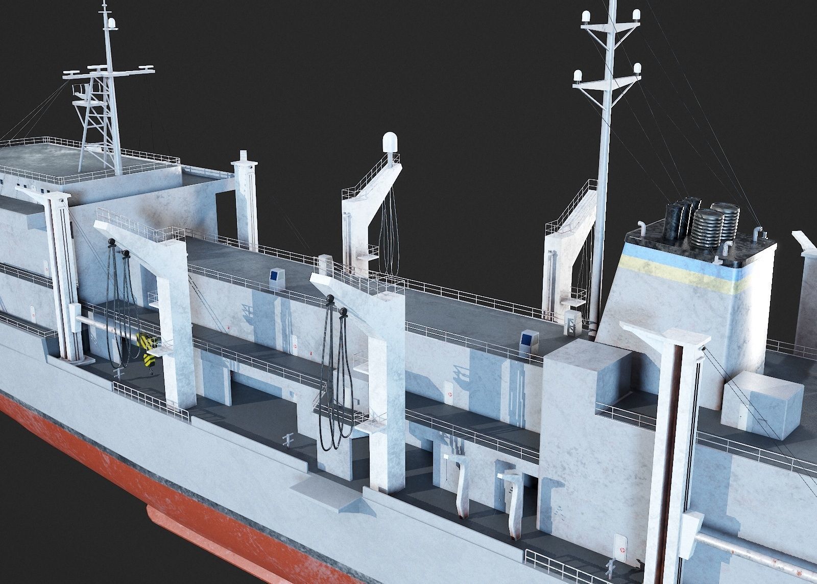 US Navy Supply-class fast combat support USS Low-poly 3D model_10