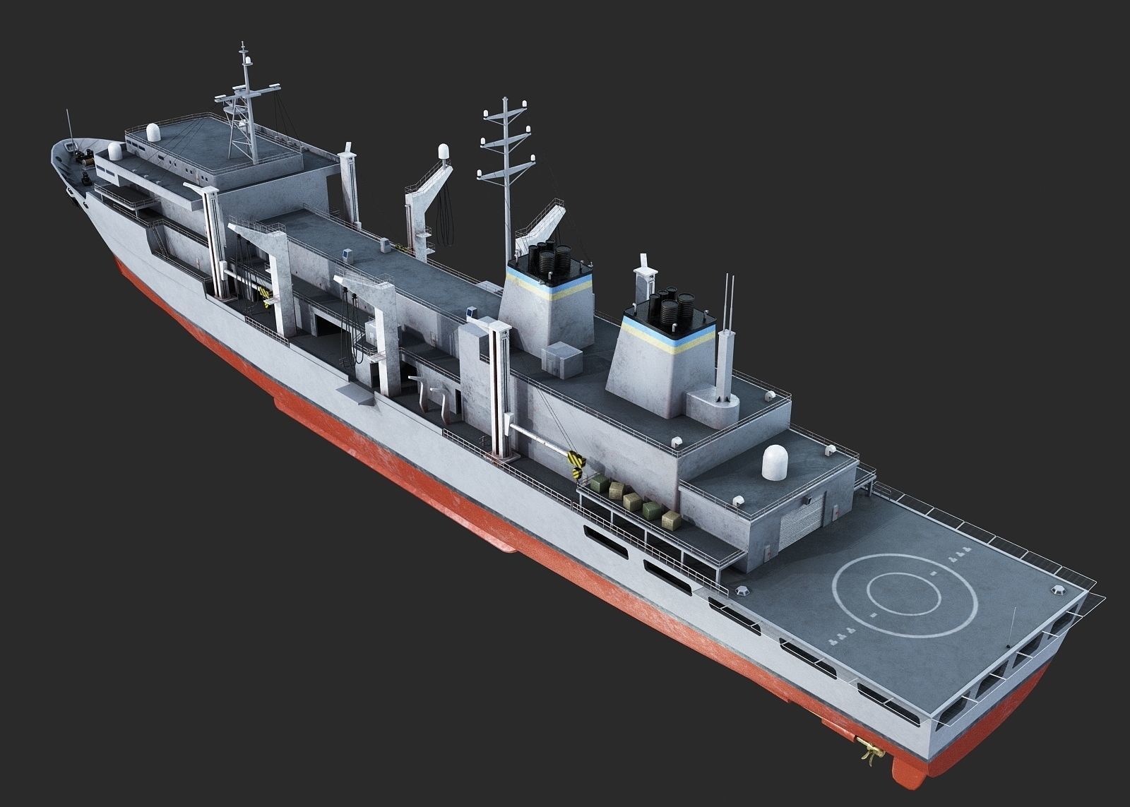 US Navy Supply-class fast combat support USS Low-poly 3D model_12