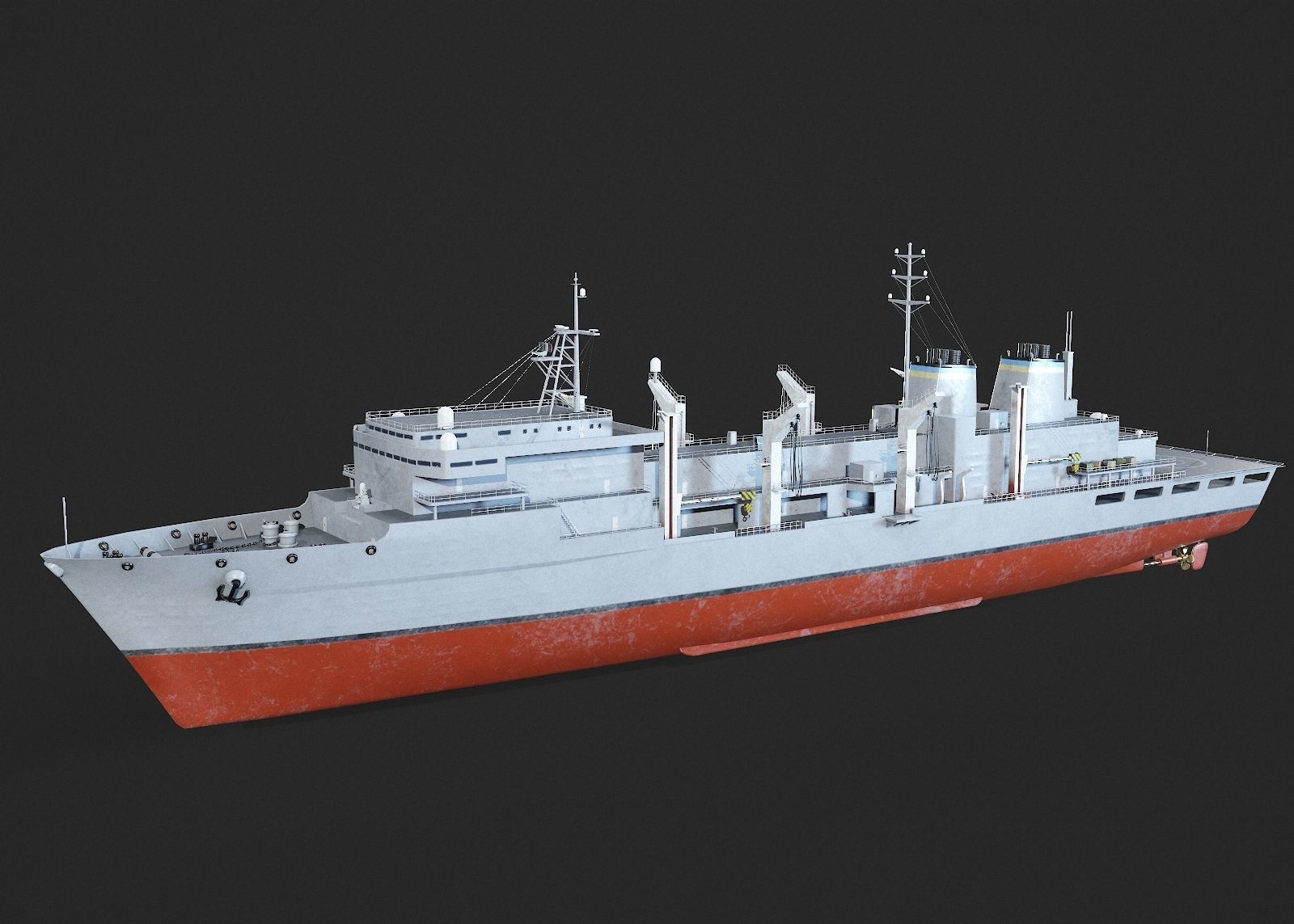 US Navy Supply-class fast combat support USS Low-poly 3D model_5