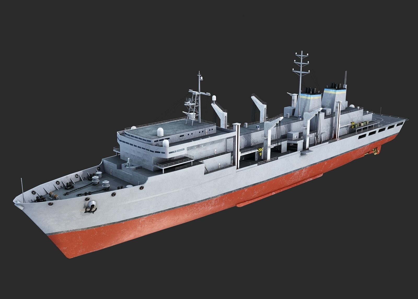 US Navy Supply-class fast combat support USS Low-poly 3D model_11