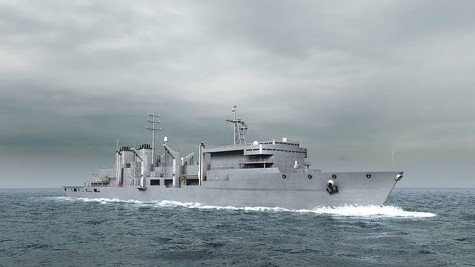 US Navy Supply-class fast combat support USS Low-poly 3D model