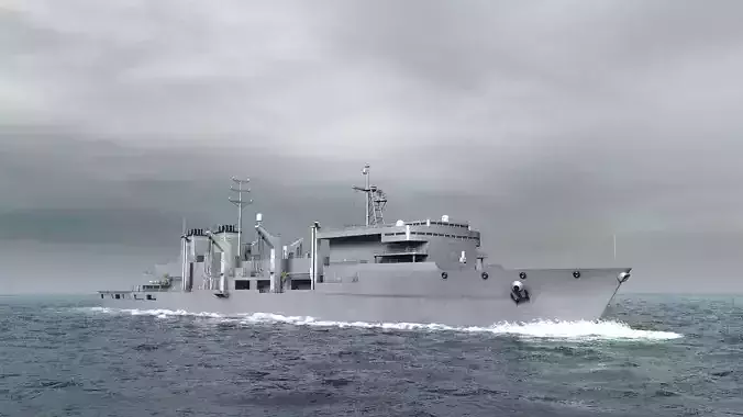 US Navy Supply-class fast combat support USS Low-poly 3D model