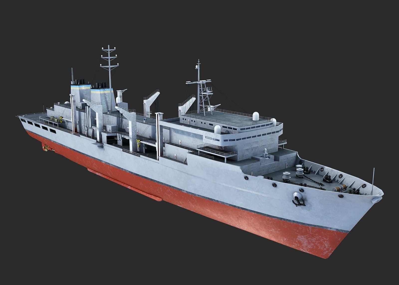 US Navy Supply-class fast combat support USS Low-poly 3D model_13