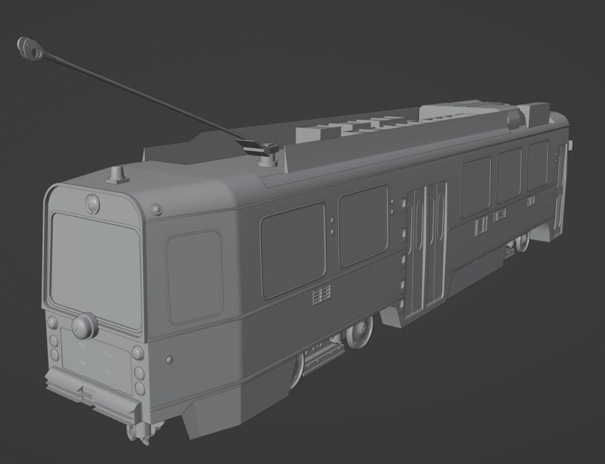 Septa Trolley    High Detail Low-poly 3D model_1