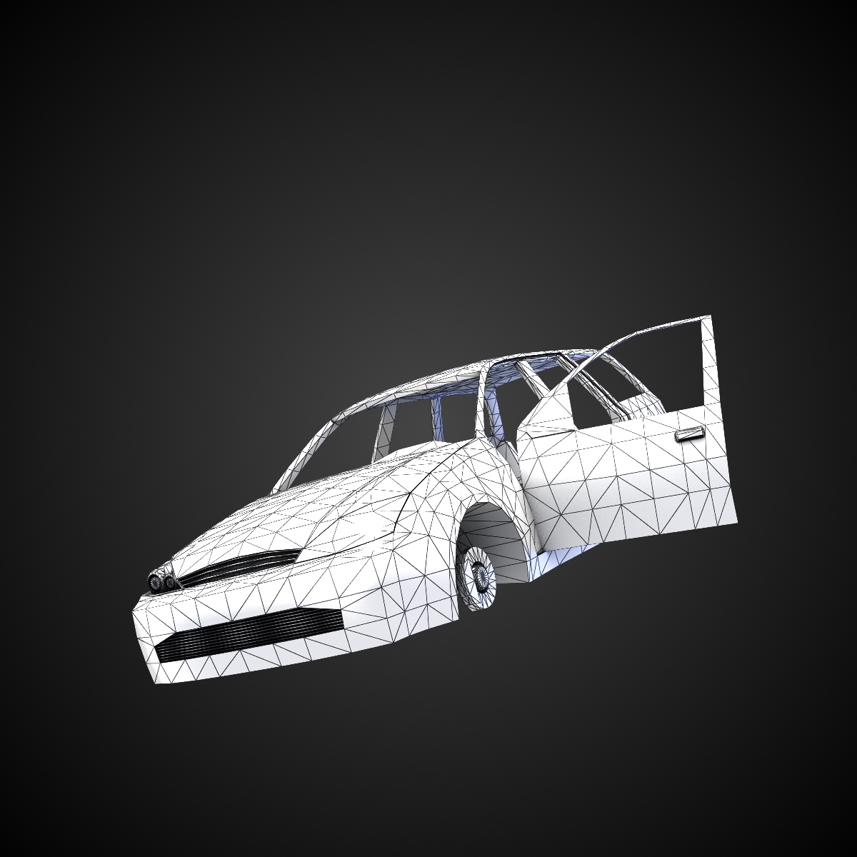 Junkyard Station Wagon Low-poly 3D model_6