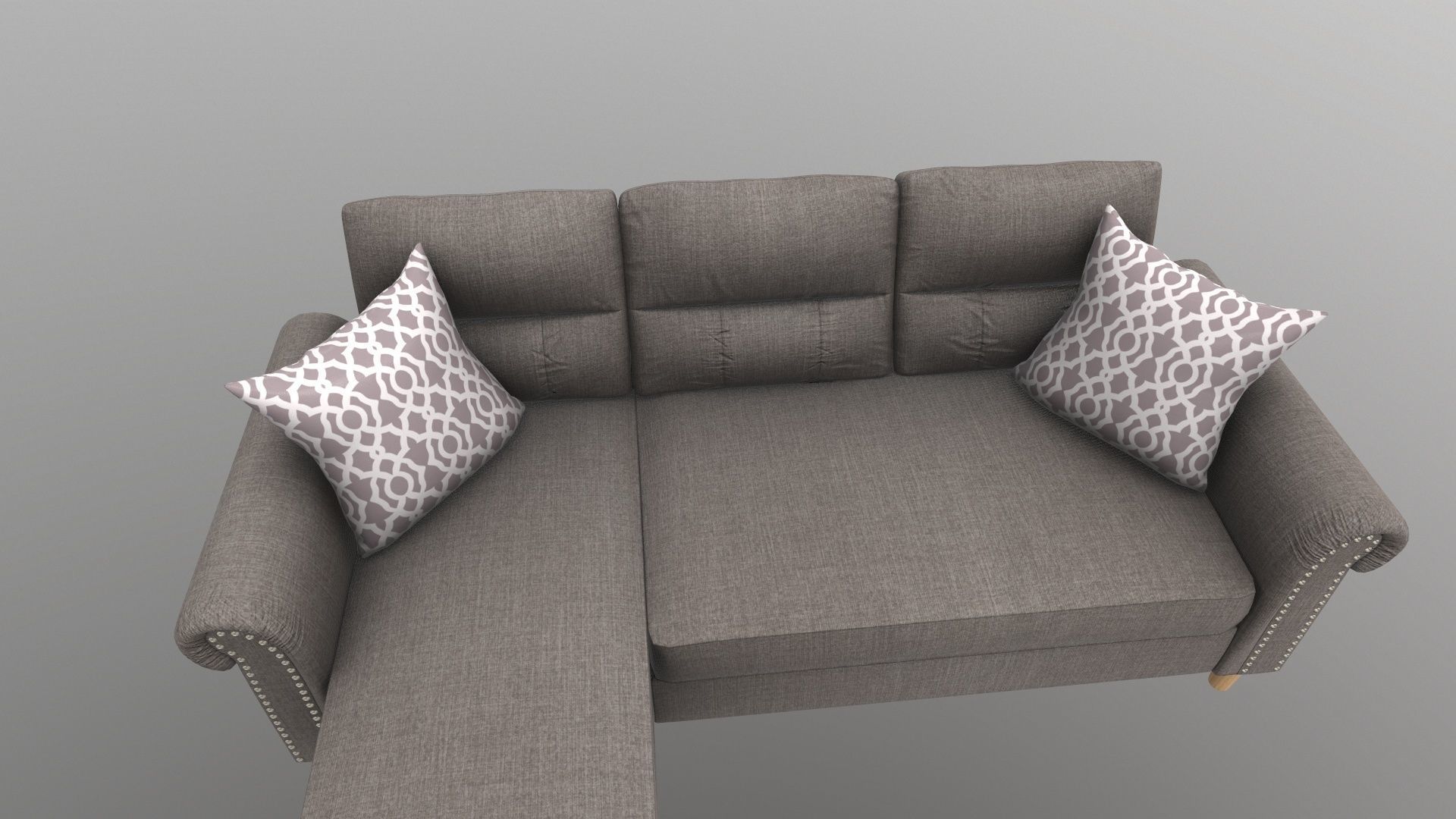 Sofa Set L Shape Fabric 3D model_3