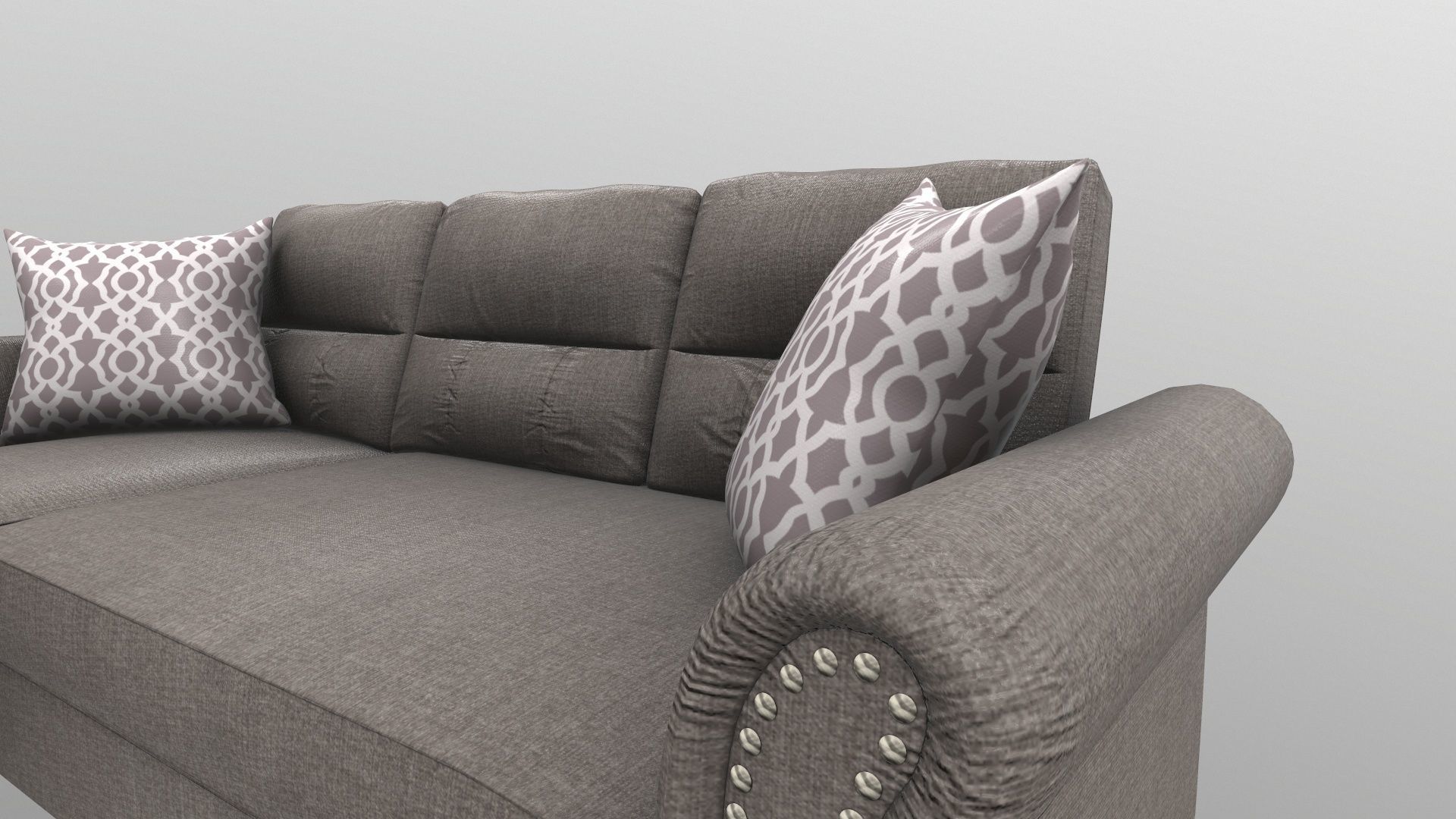 Sofa Set L Shape Fabric 3D model_5