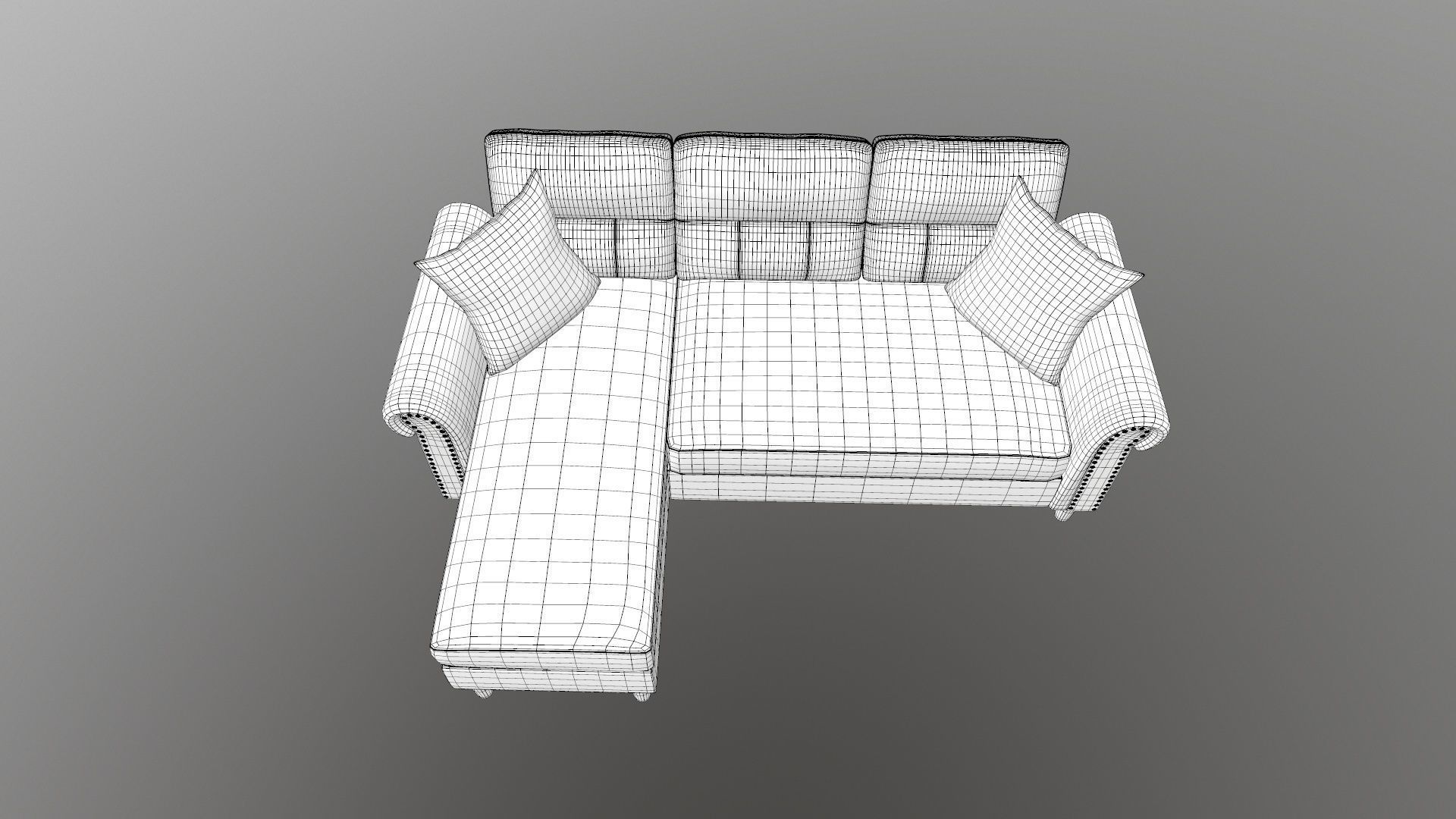 Sofa Set L Shape Fabric 3D model_13