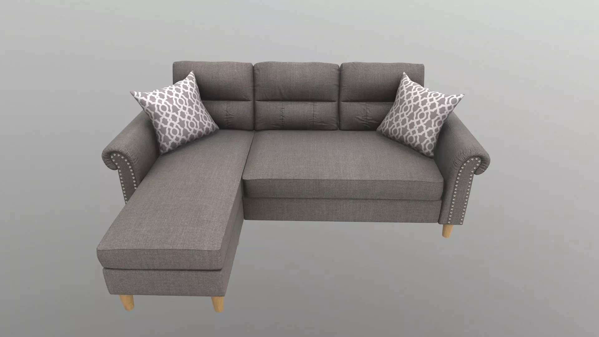 Sofa Set L Shape Fabric 3D model_0