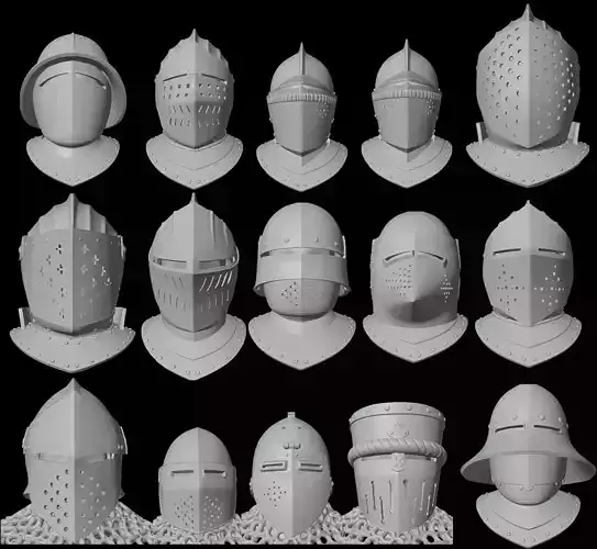 Medieval Helmets Pack HIGH DETAIL