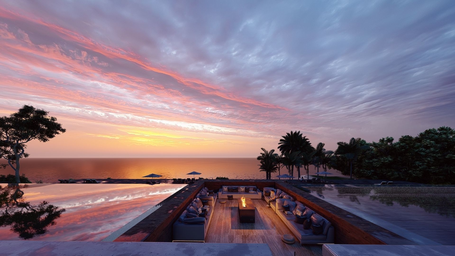 Folding modern architecture beach house Revit Rocks underground 3D model_19