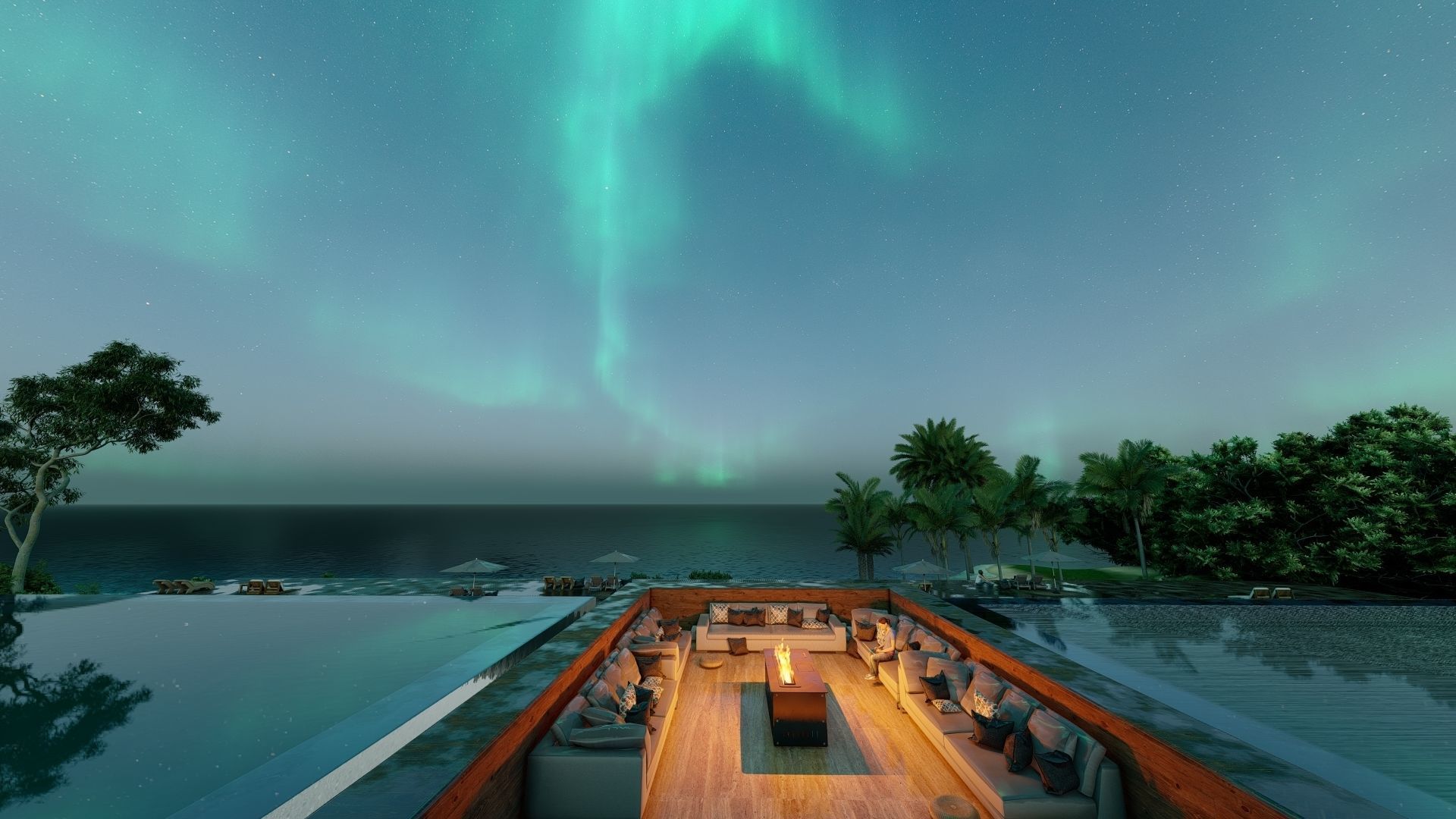 Folding modern architecture beach house Revit Rocks underground 3D model_7